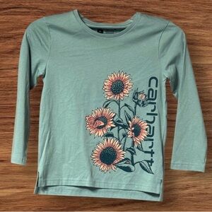 NWT CARHARTT GIRLS' SUNFLOWER GRAPHIC LONG SLEEVE TEE